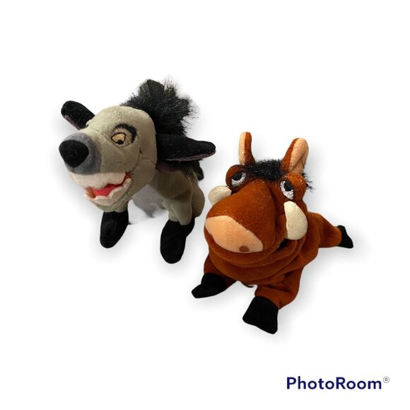 Disney Store The Lion King Banzai Hyena & Pumbaa Warthog 8" Plush Stuffed Animal - Picture 1 of 4